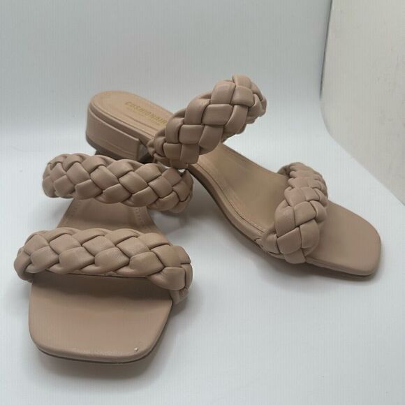 CUSHIONAIRE Women's two band braided low block heel slide sandal +Memory Foam 7 - Picture 6 of 7